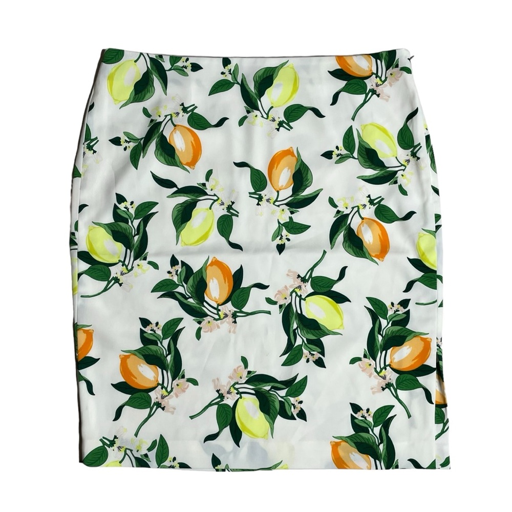 Ann Taylor 16 lemon and orange print pencil skirt